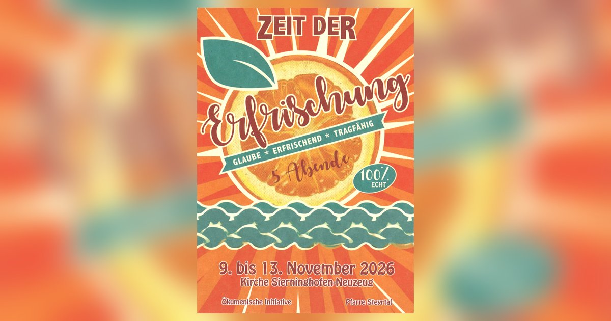 Flyer „Zeit der Erfrischung“, 9. bis 13. November 2026